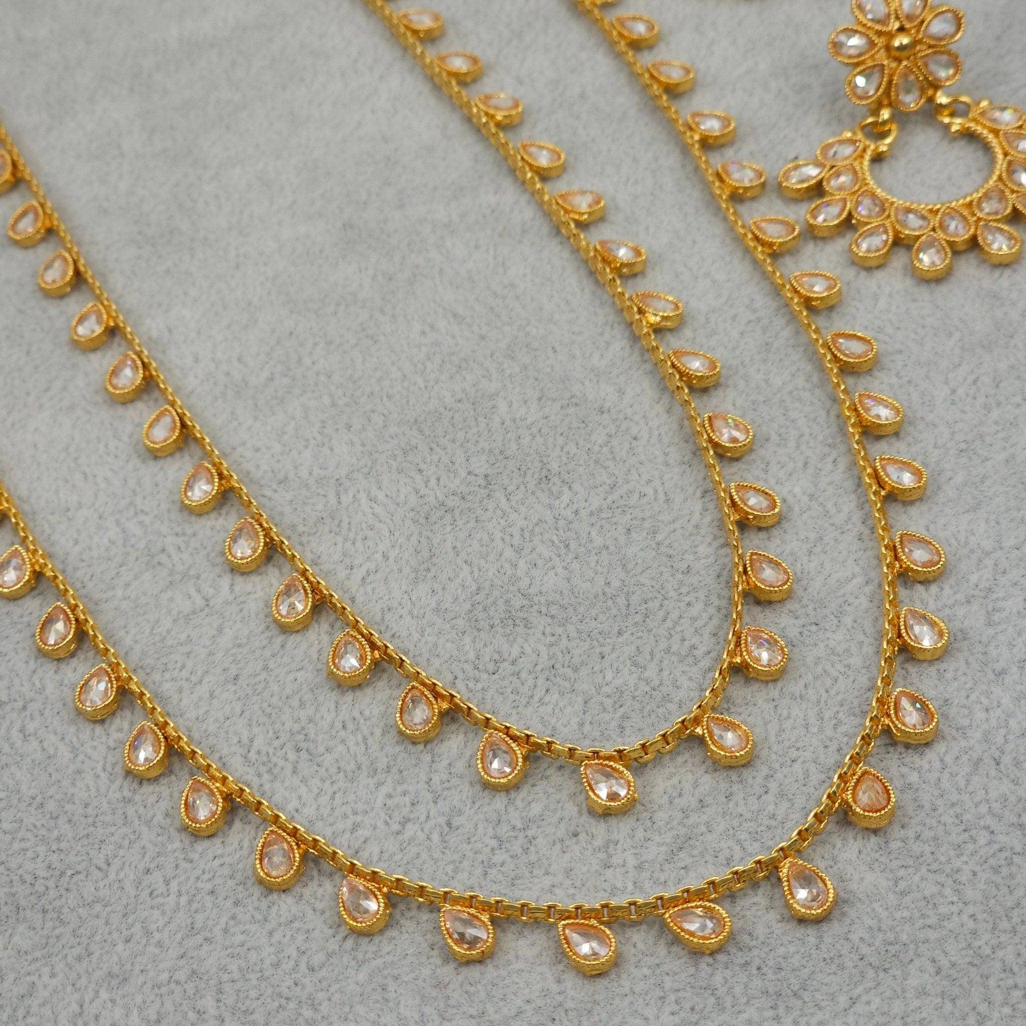 Diya Polki Mala Necklace Set - Fancy Fab Jewels