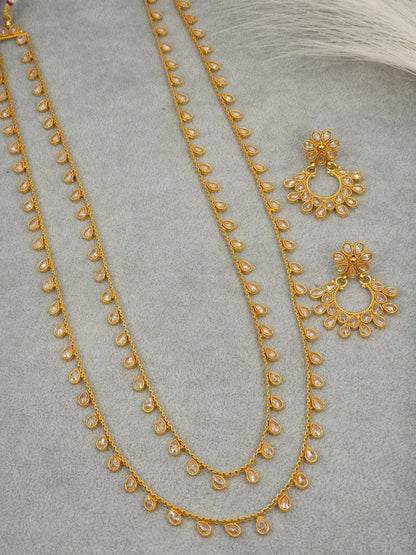 Diya Polki Mala Necklace Set - Fancy Fab Jewels