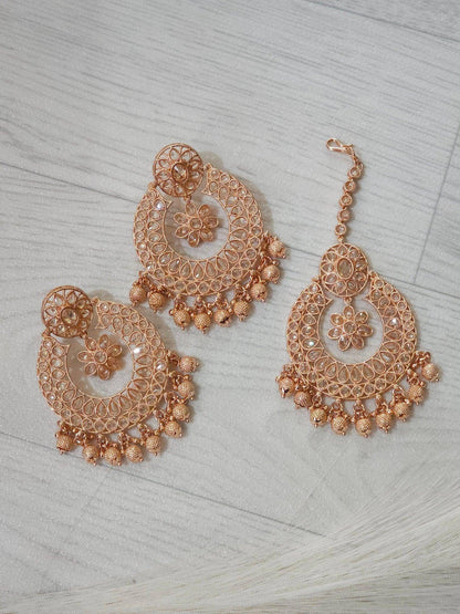 Mahira Polki Rani Haar Set - Rose Gold - Fancy Fab Jewels