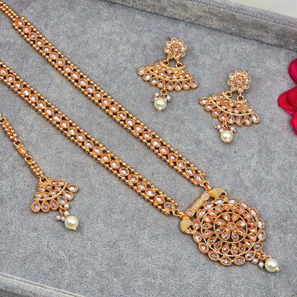 Namra Rani Haar Set - Rose Gold - Fancy Fab Jewels