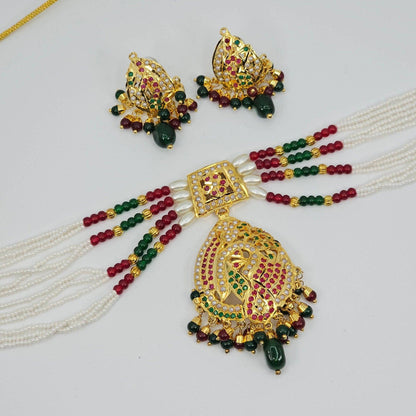 Premium Shani Jadau Nauratan Choker Set - High-Quality Indian Jewelry for a Luxurious Look - Fancy Fab Jewels