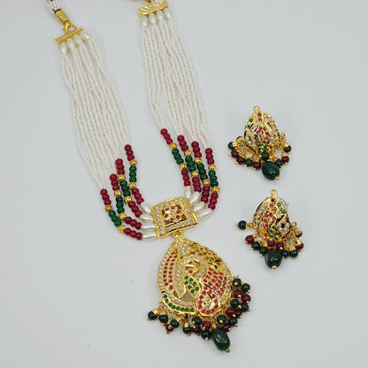 Premium Shani Jadau Nauratan Choker Set - High-Quality Indian Jewelry for a Luxurious Look - Fancy Fab Jewels