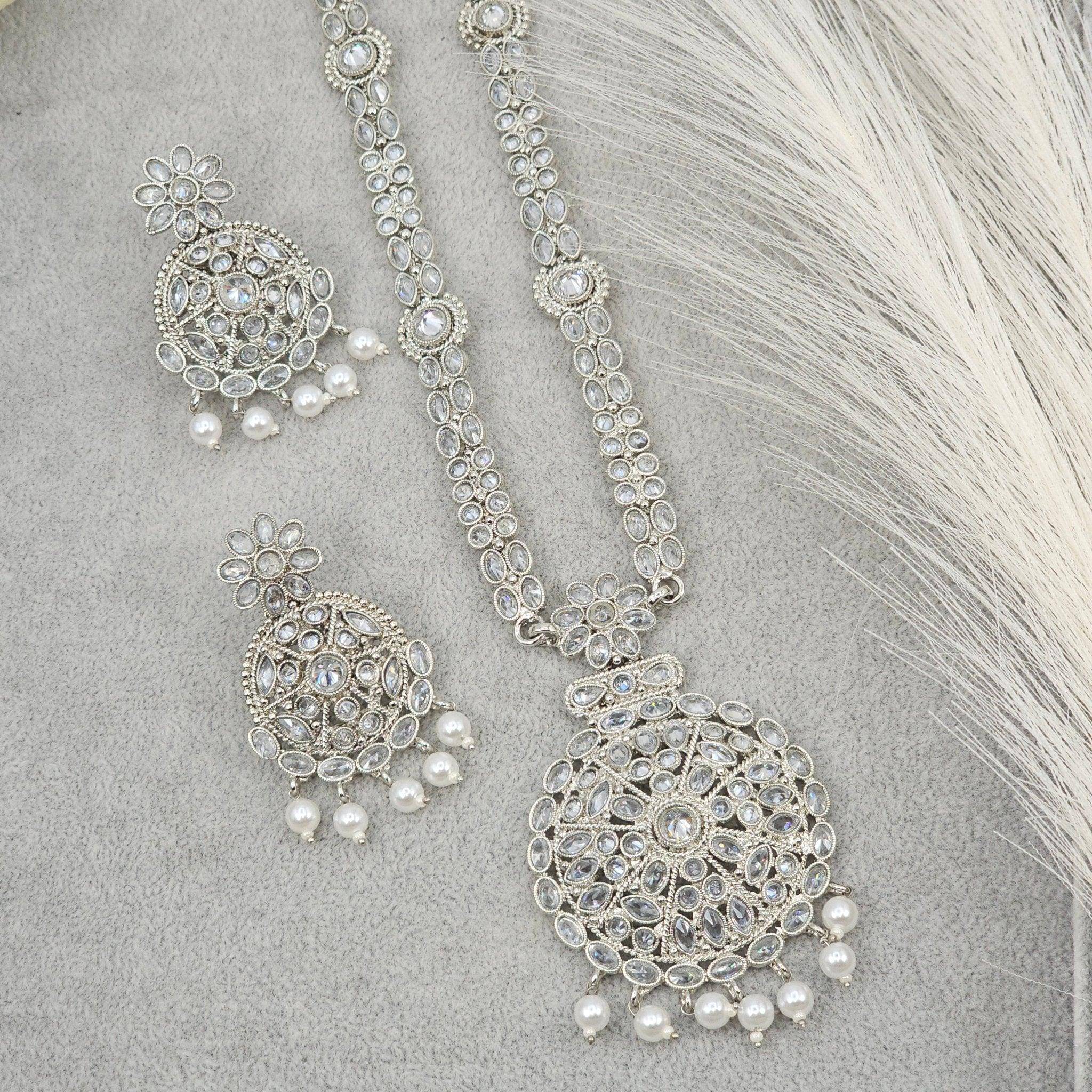 Safa Silver Rani Haar Set - Fancy Fab Jewels