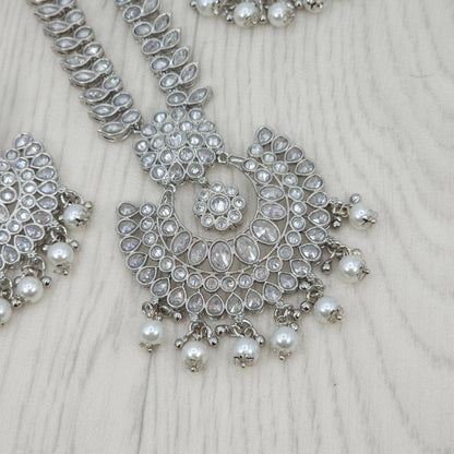 Shazia Polki Rani Haar Set - Silver - Fancy Fab Jewels