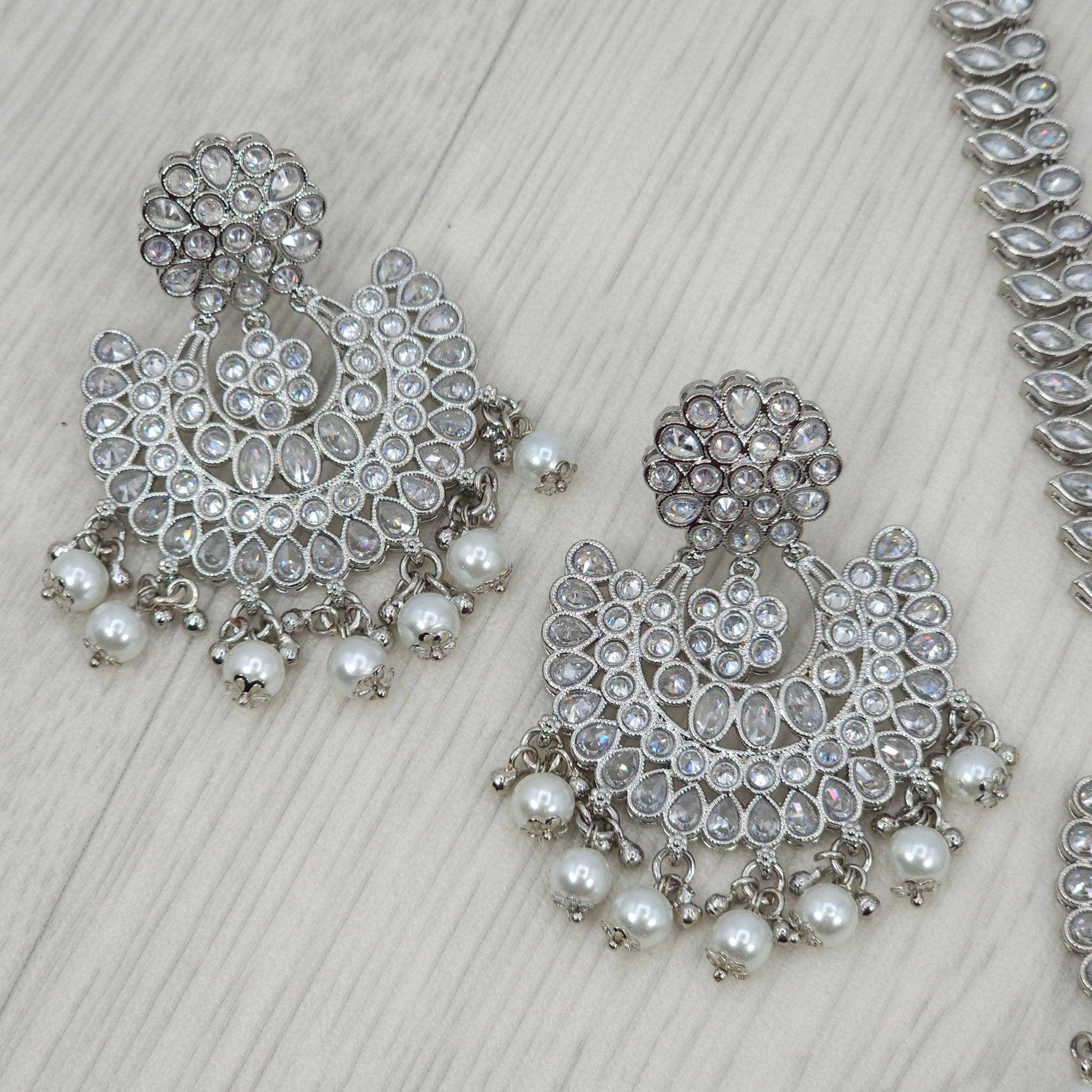 Shazia Polki Rani Haar Set - Silver - Fancy Fab Jewels