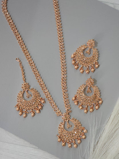 Sonia Polki Rani Haar Set - Rose Gold - Fancy Fab Jewels