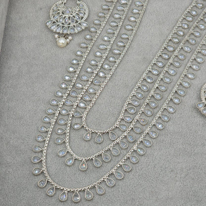 Zeenat Silver Rani Haar Set - Fancy Fab Jewels