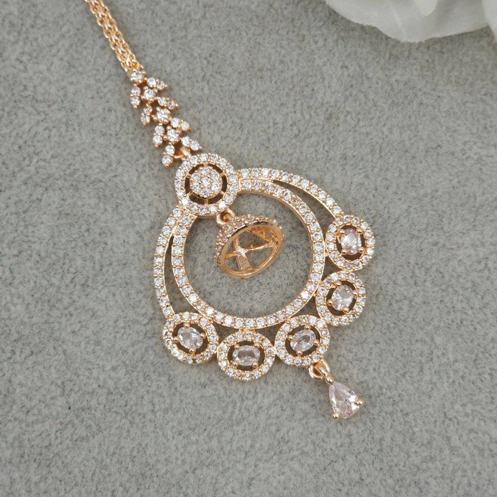 Evana CZ Mangtikka - Rose Gold - Fancy Fab Jewels