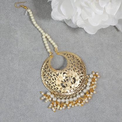 Gold Plated Punjabi Jadau Maang Tikka - Fancy Fab Jewels