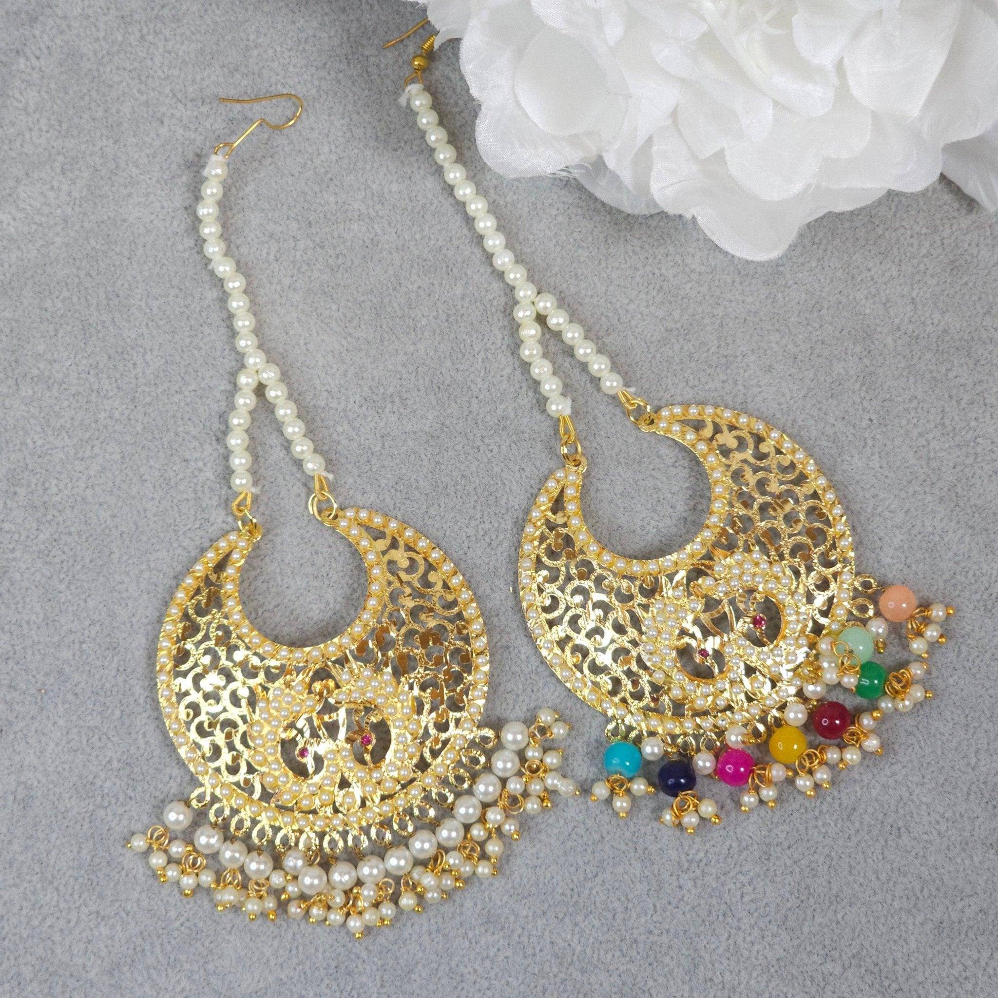 Gold Plated Punjabi Jadau Maang Tikka - Fancy Fab Jewels