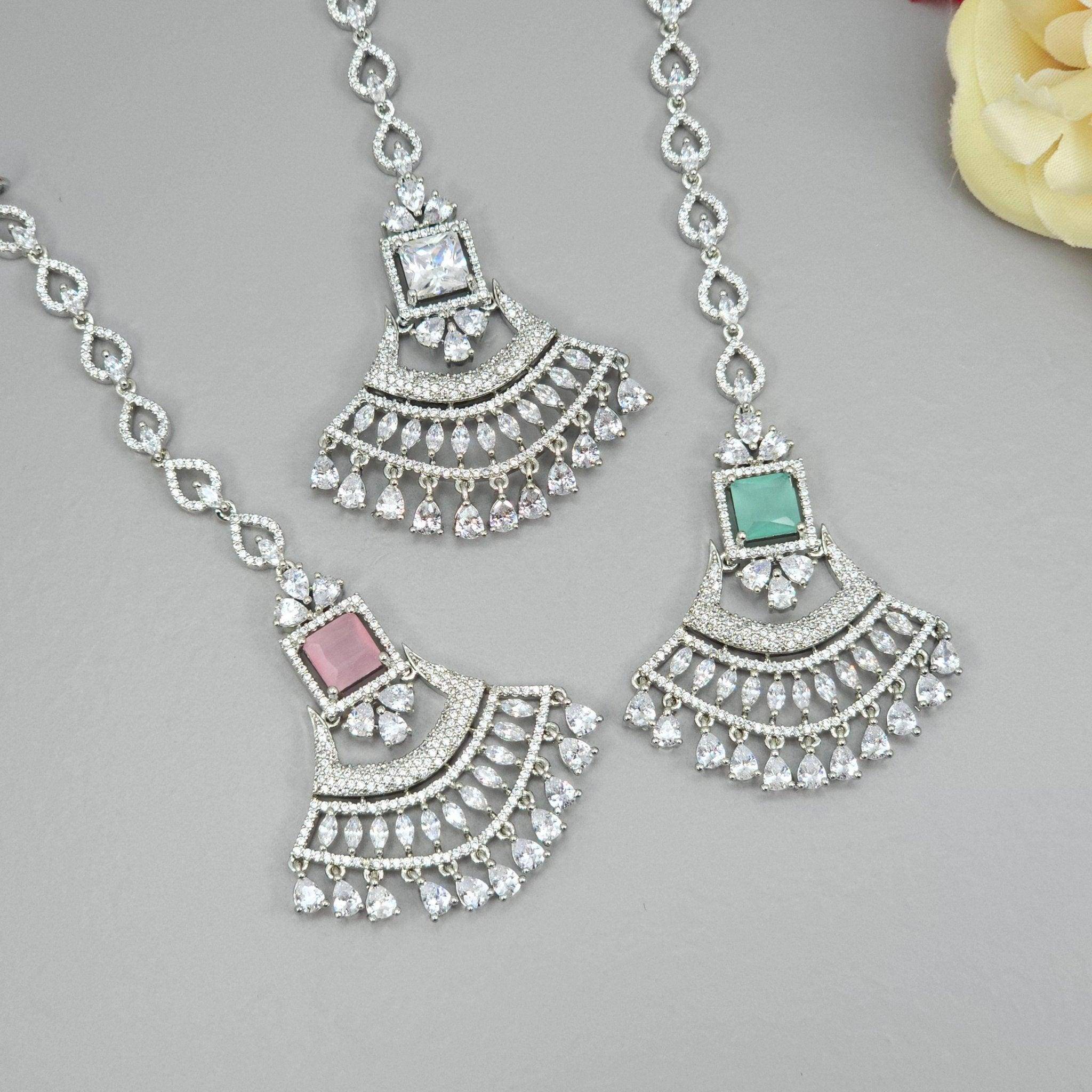 Selma Silver AD CZ Mangtikka - Fancy Fab Jewels