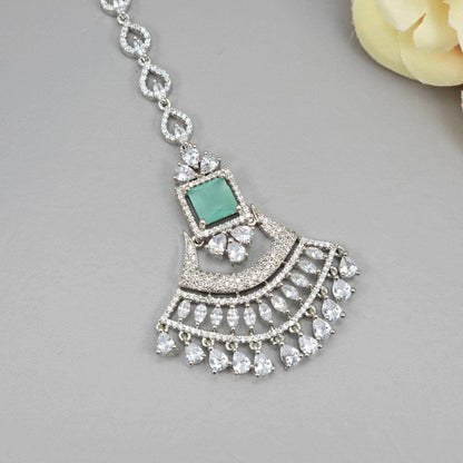 Selma Silver AD CZ Mangtikka - Fancy Fab Jewels