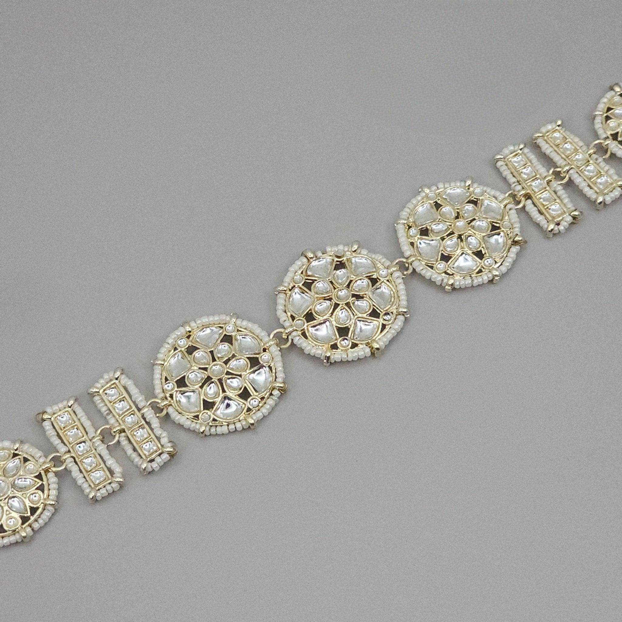 Lina White Kundan Headband - Fancy Fab Jewels