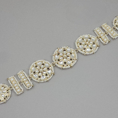 Lina White Kundan Headband - Fancy Fab Jewels