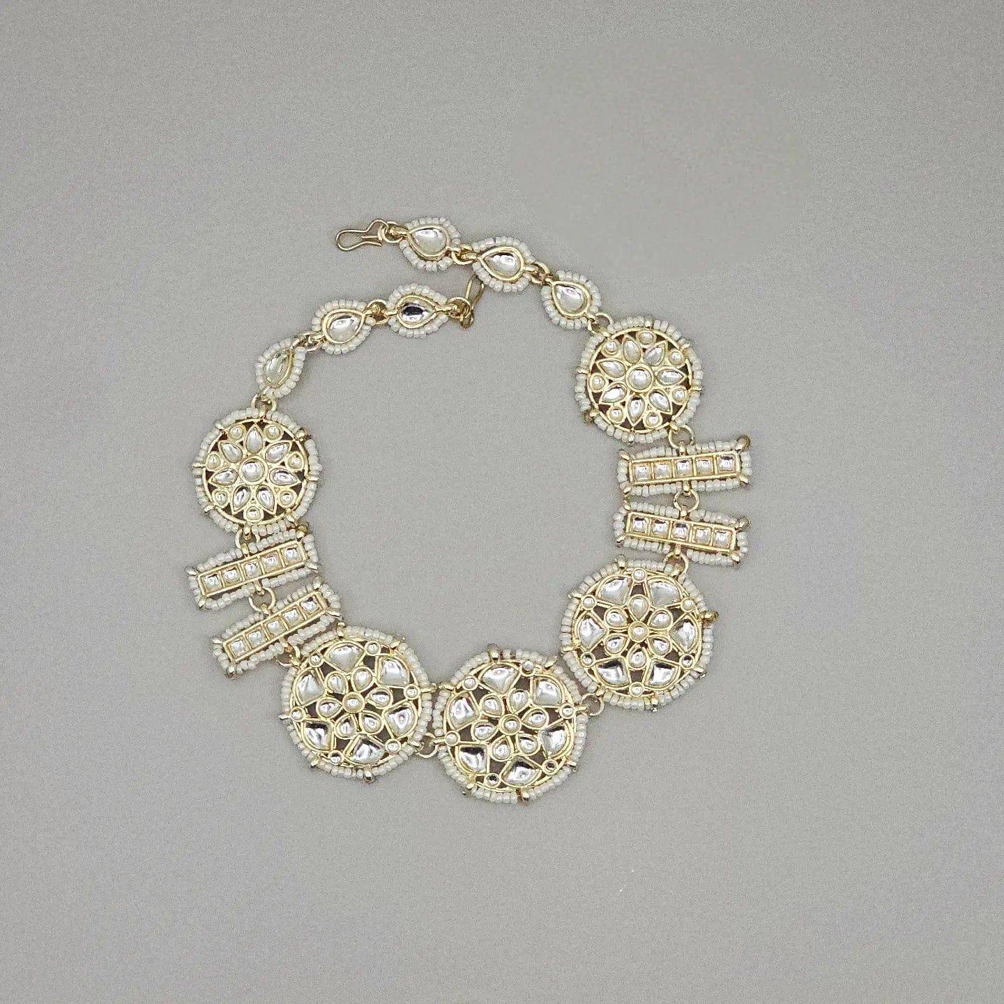 Lina White Kundan Headband - Fancy Fab Jewels