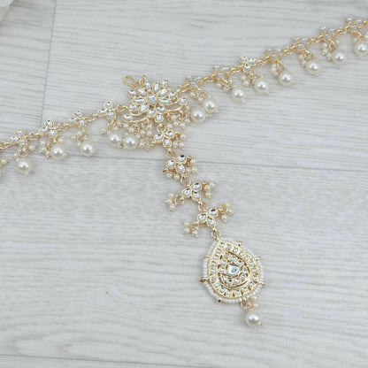 White Kundan Jahanara Headpiece - Fancy Fab Jewels