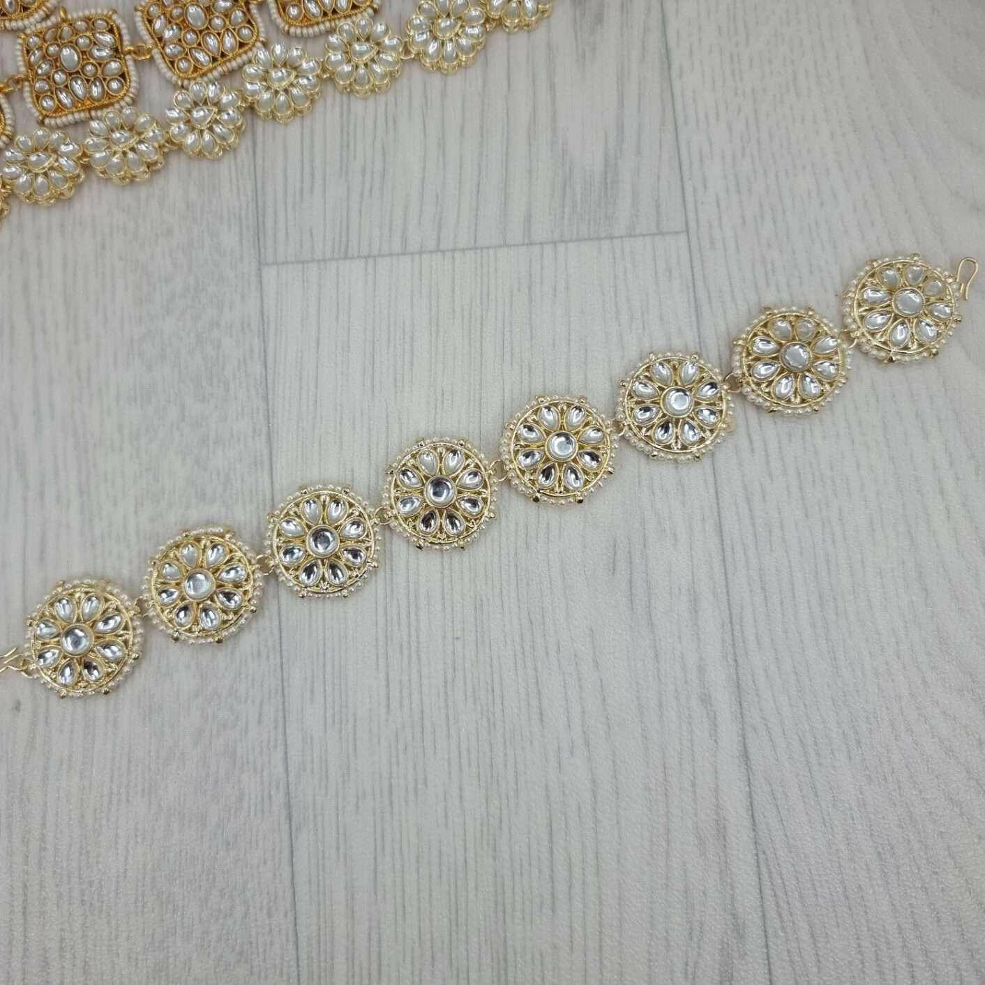 White Kundan Lina Headband - Fancy Fab Jewels