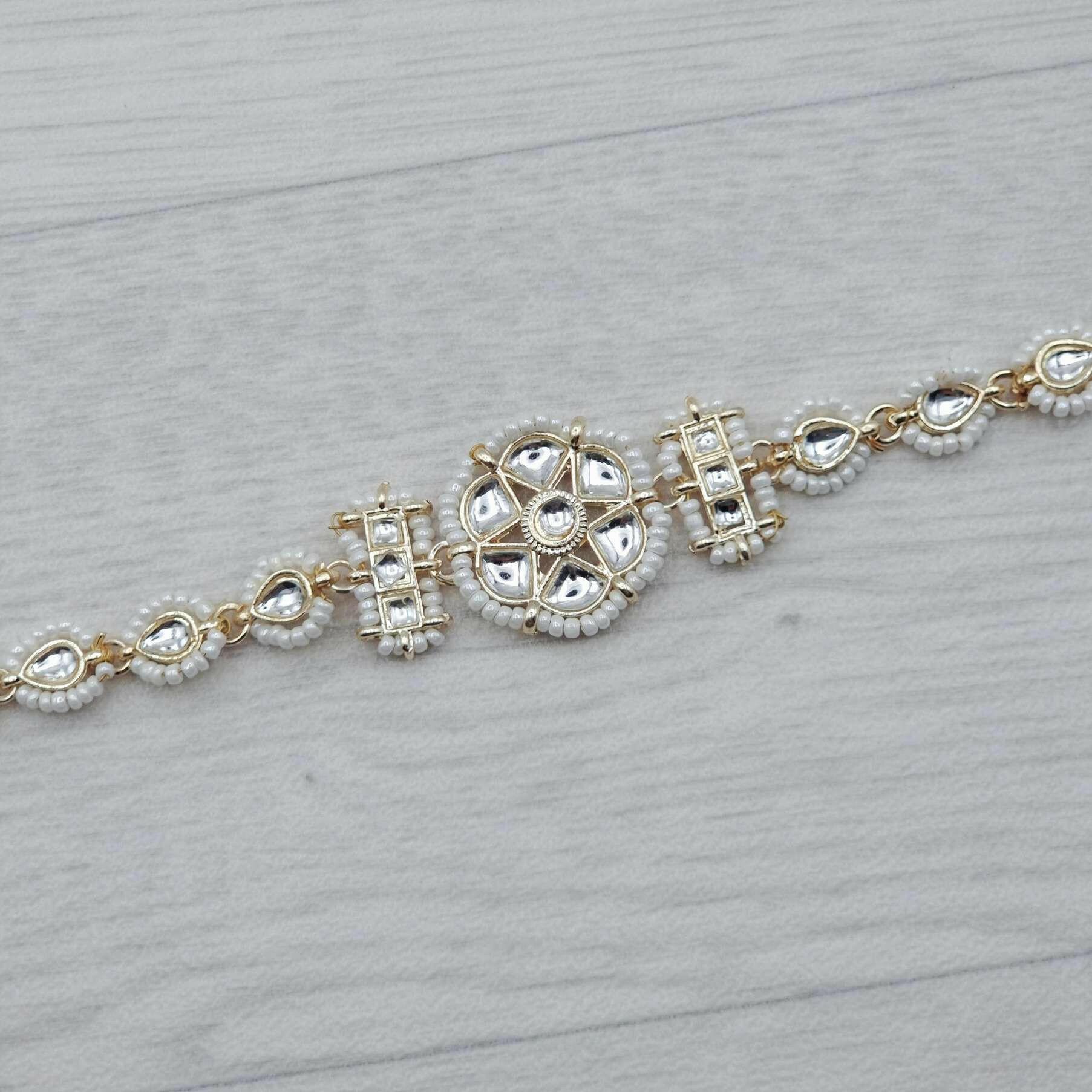 White Kundan Nowa Headbend - Fancy Fab Jewels