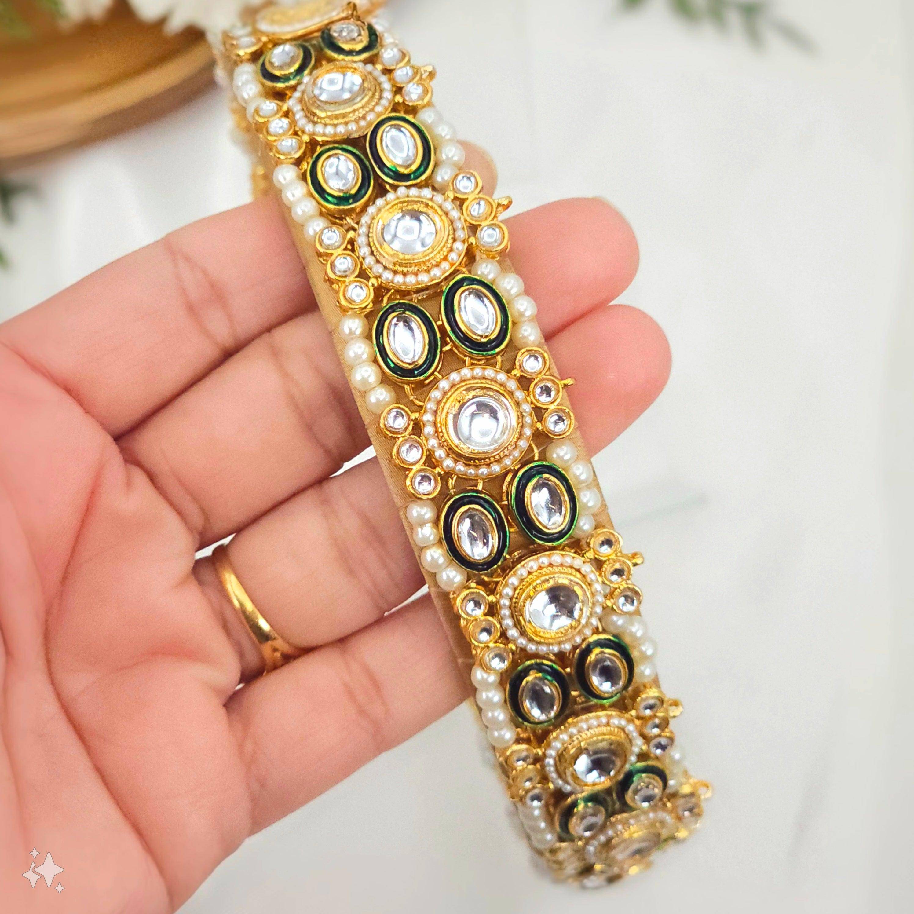 1 Pc Women's Glamours Kundan Headband Mathapatti Tiara - Fancy Fab Jewels