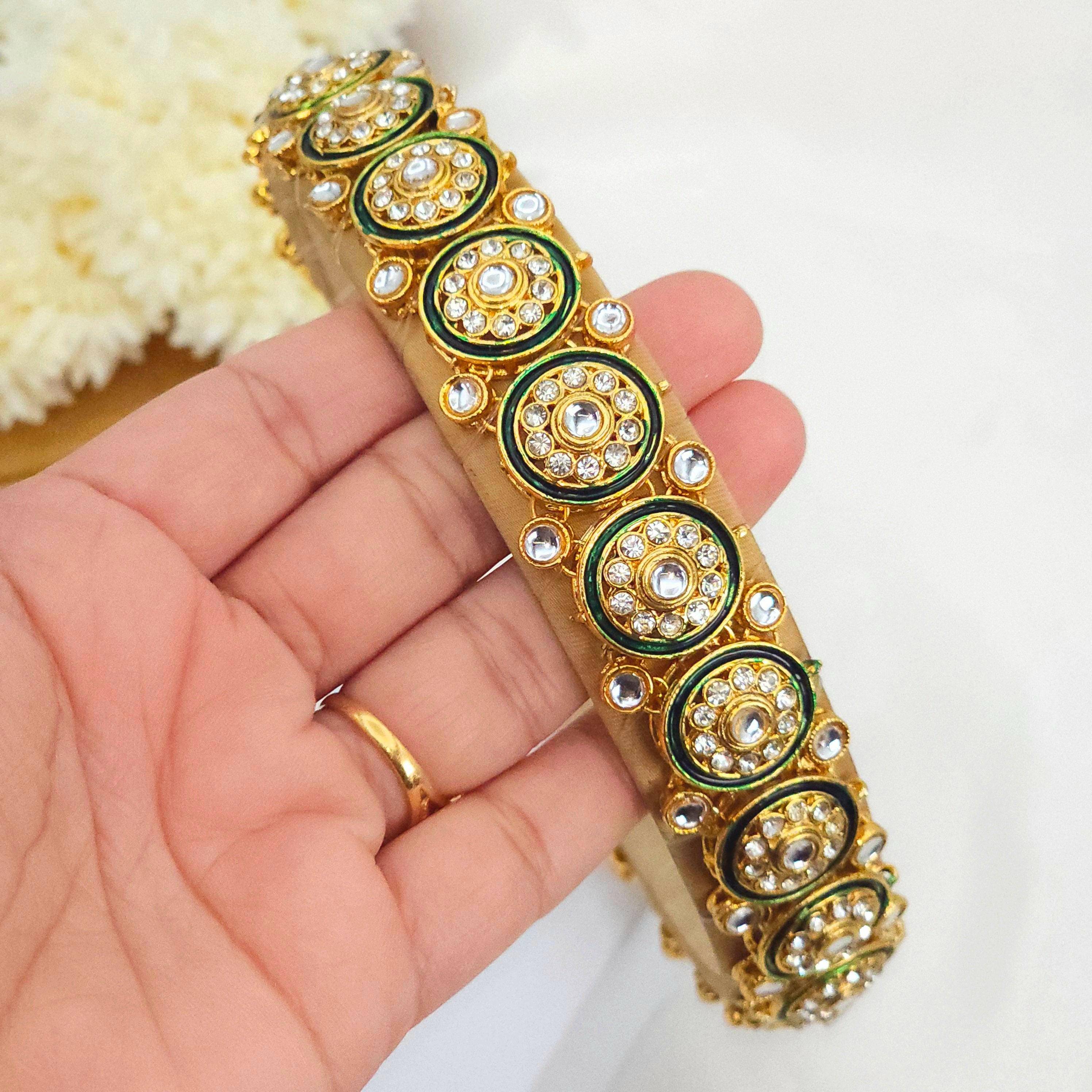 1 Pc Women's Glamours Kundan Headband Mathapatti Tiara - Fancy Fab Jewels