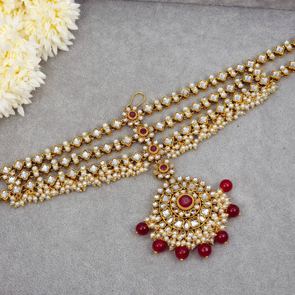 Bahara Kundan Bridal Mathapatti/Headchain - Fancy Fab Jewels