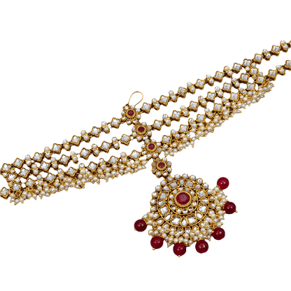 Bahara Kundan Bridal Mathapatti/Headchain - Fancy Fab Jewels