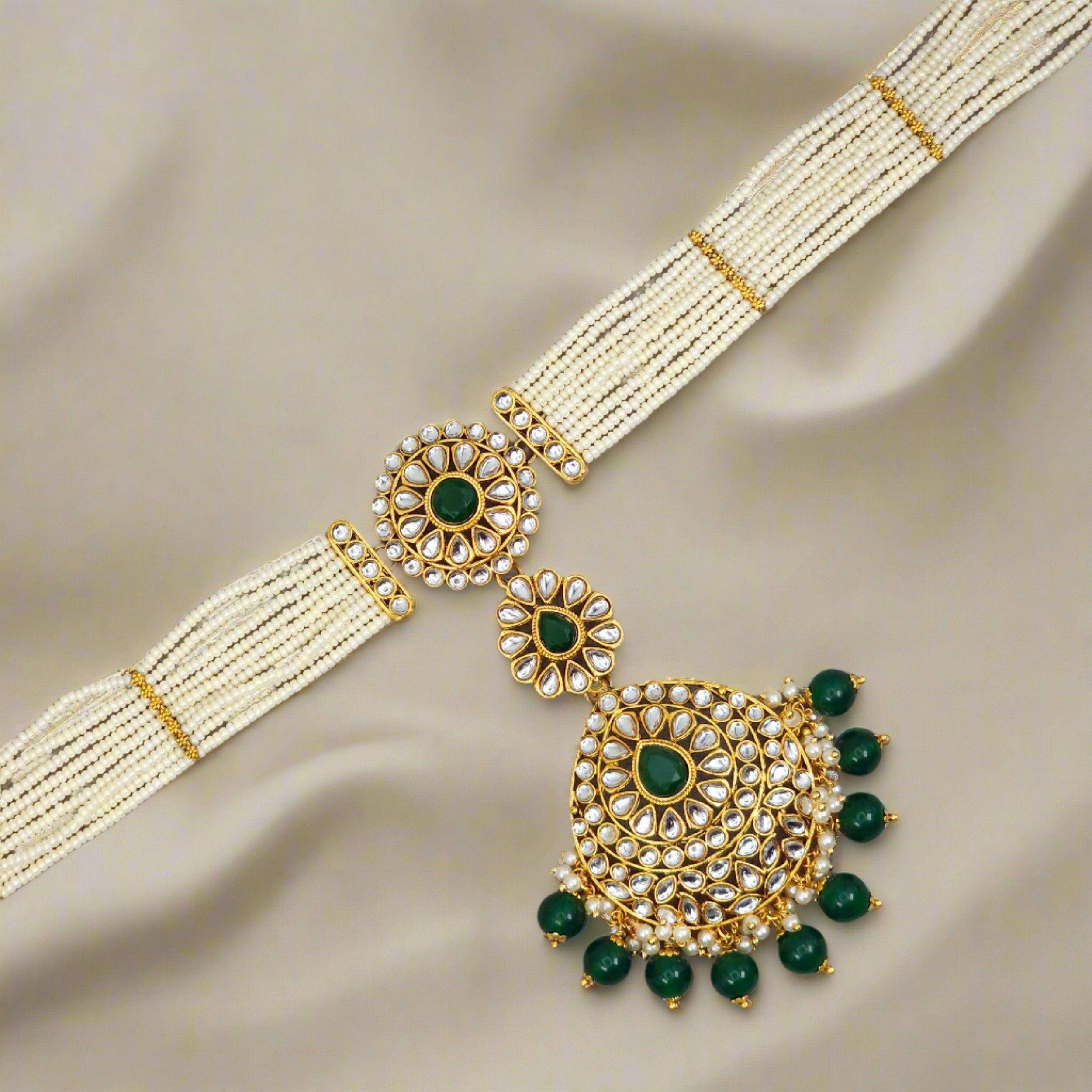 Mona Kundan Bridal Mathapatti/Headchain - Fancy Fab Jewels