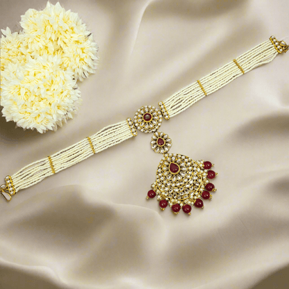 Mona Kundan Bridal Mathapatti/Headchain - Fancy Fab Jewels