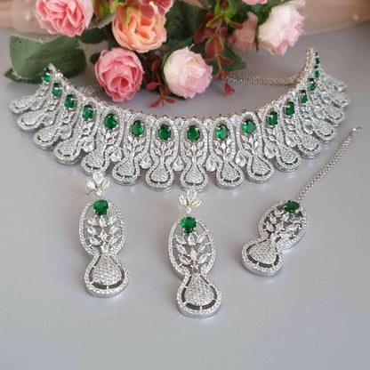 Simi Choker Set Emerald Green - Fancy Fab Jewels