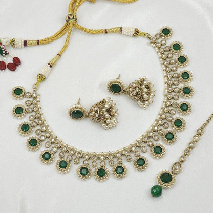 Zia Polki Necklace Set - In Six Colours - Fancy Fab Jewels