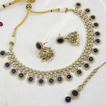 Zia Polki Necklace Set - In Six Colours - Fancy Fab Jewels