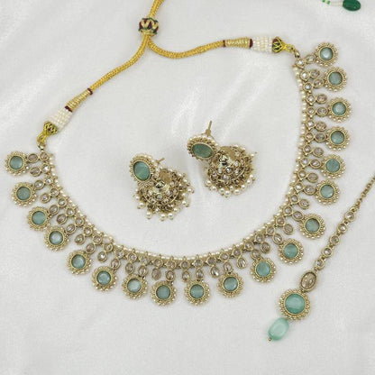 Zia Polki Necklace Set - In Six Colours - Fancy Fab Jewels