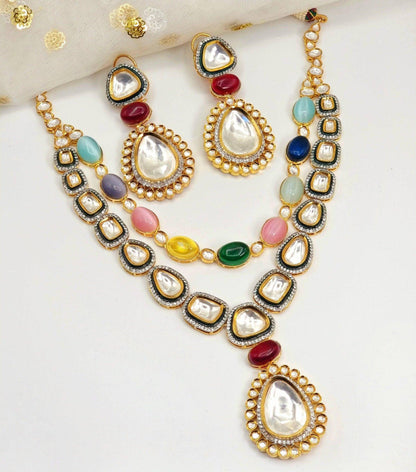 Aliyah Kundan Rani Haar Necklace Set - Fancy Fab Jewels