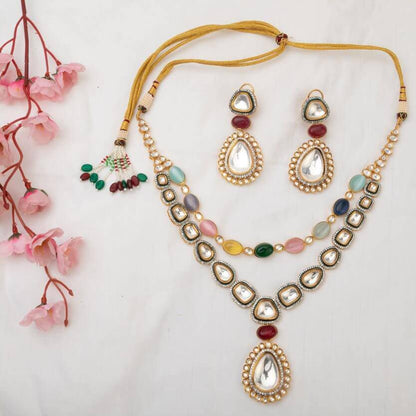 Aliyah Kundan Rani Haar Necklace Set - Fancy Fab Jewels