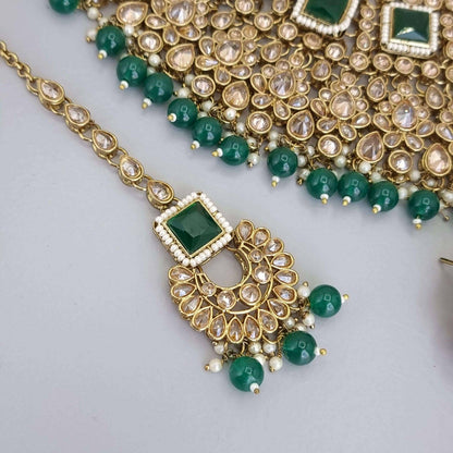 Dipika Necklace Set Green - Fancy Fab Jewels