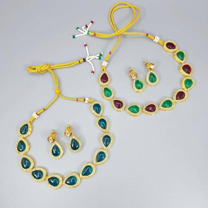 Naira- Sleek Kundan Choker Set - Fancy Fab Jewels