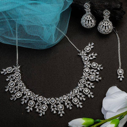 Ameera - AD CZ Choker Necklace set - Fancy Fab Jewels