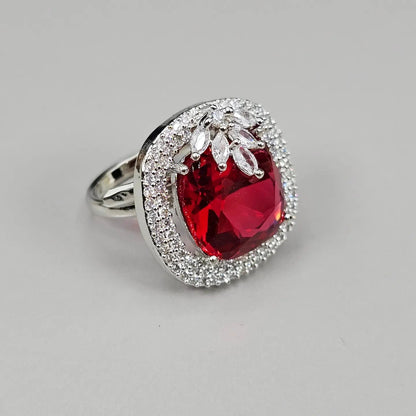 fancy fab Jewels Ring Ruby Zia Silver Zirconia Ring