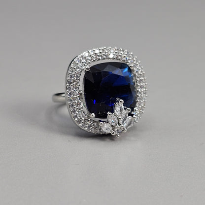 fancy fab Jewels Ring Sapphire Zia Silver Zirconia Ring