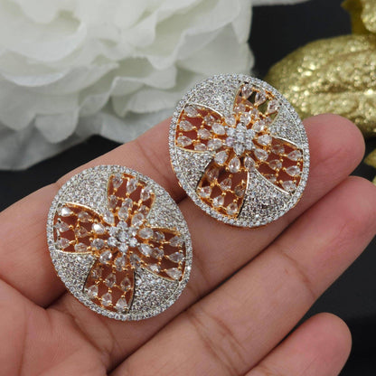 Dalia - American Diamond Stud Earrings - Fancy Fab Jewels