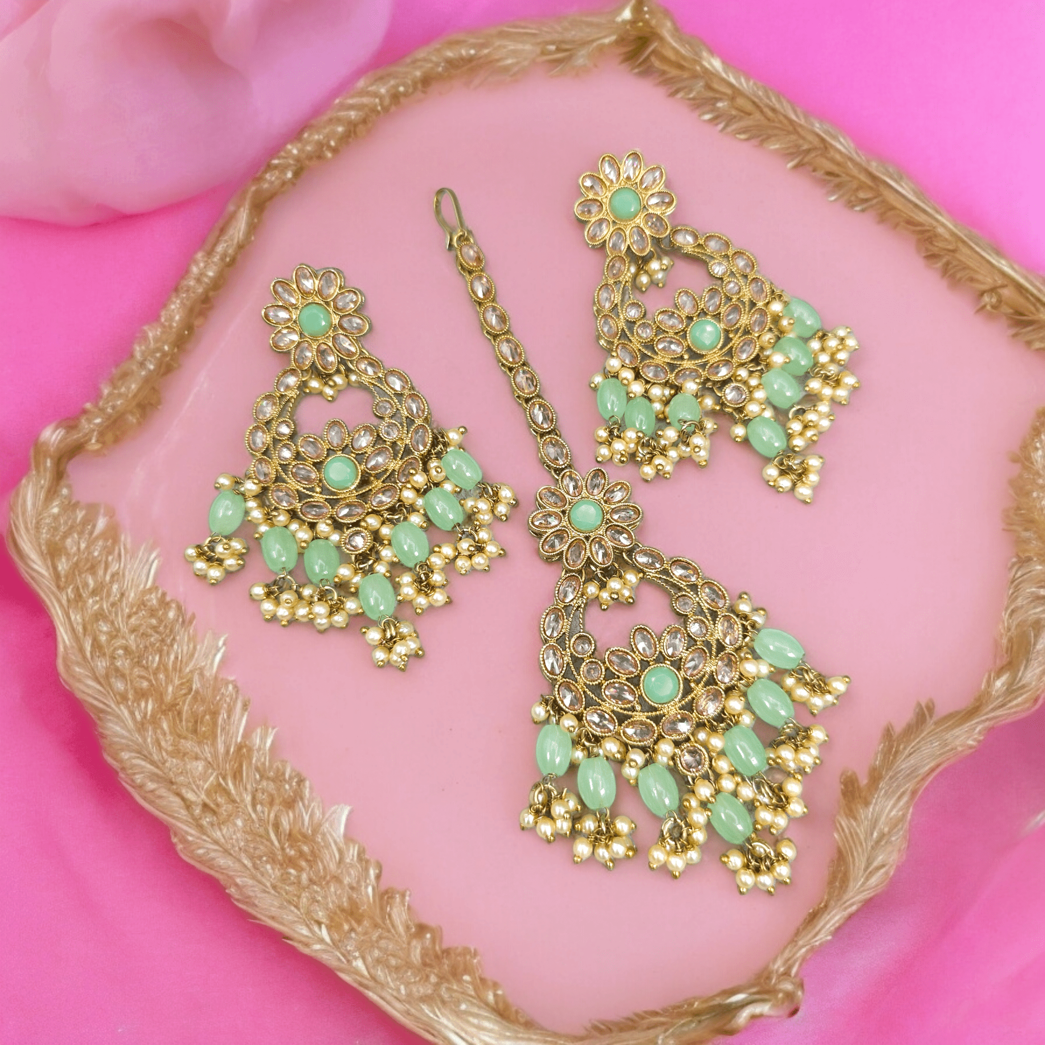 Amal Antique Polki Tikka Set - Fancy Fab Jewels