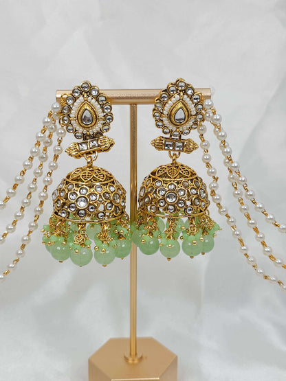 Ayna Kundan Jhumki Tikka Set - Fancy Fab Jewels