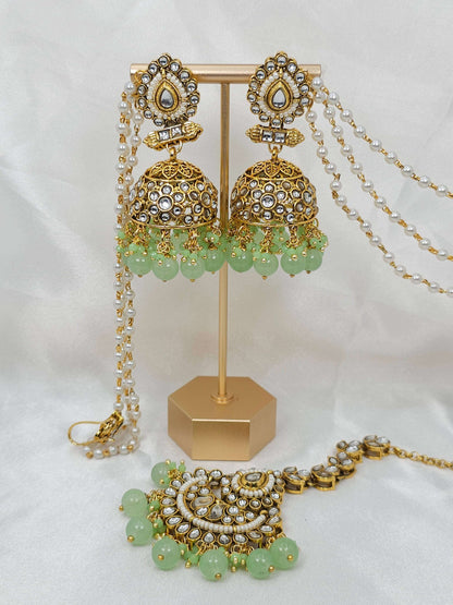 Ayna Kundan Jhumki Tikka Set - Fancy Fab Jewels