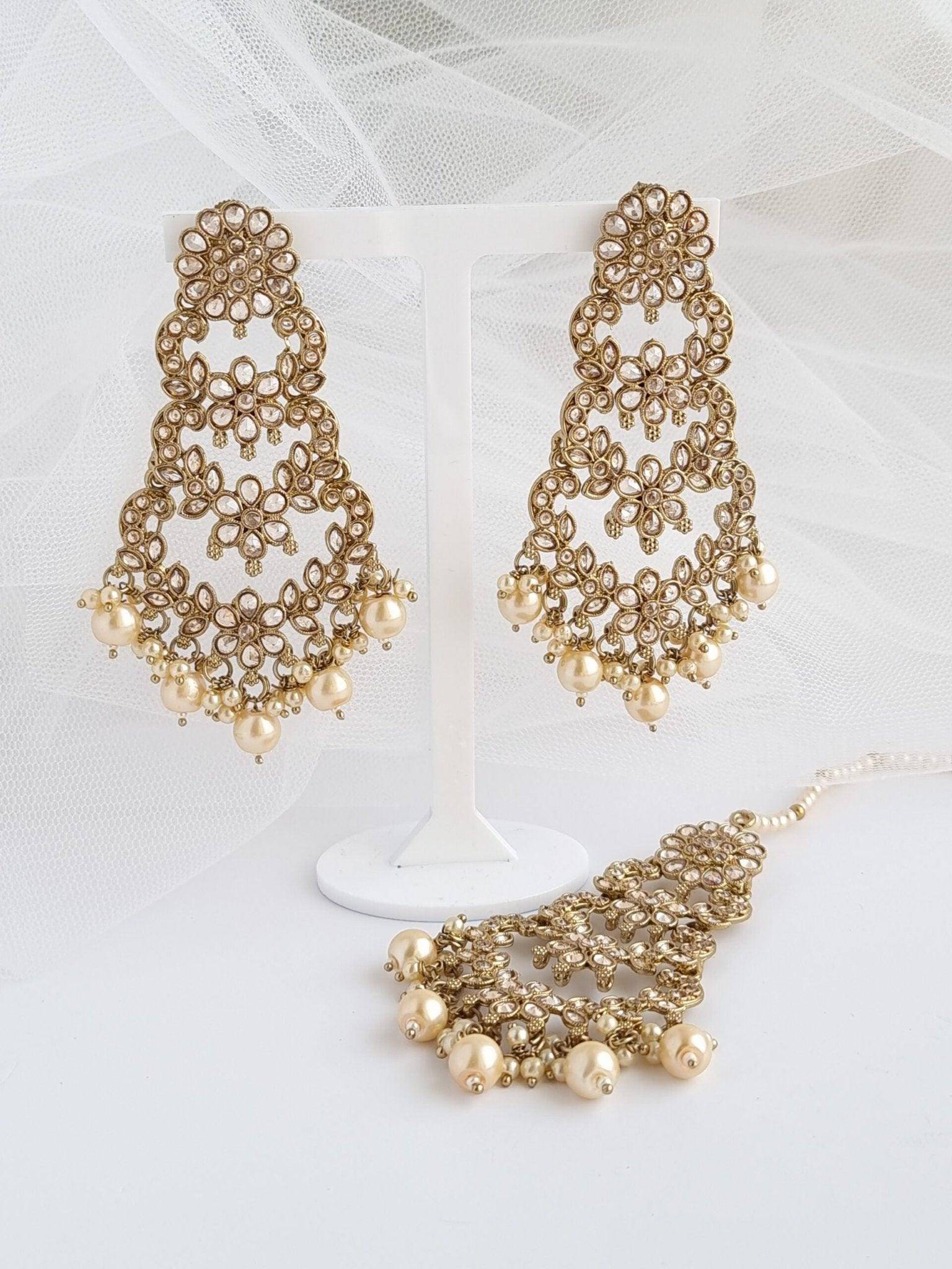 Chandbali Earrings Tikka Set - Fancy Fab Jewels