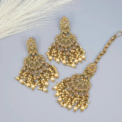 Meera Earrings and Tikka Set - Fancy Fab Jewels