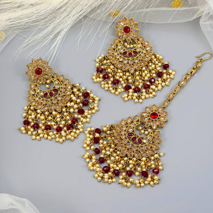 Tabassum Earrings and Tikka Set - Fancy Fab Jewels