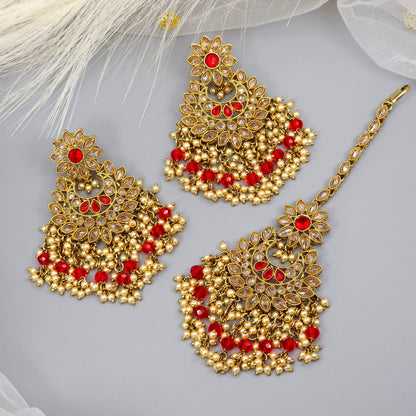 Tabassum Earrings and Tikka Set - Fancy Fab Jewels