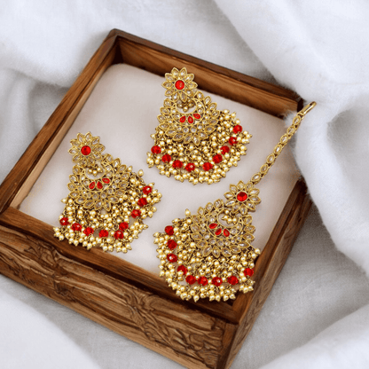 Tabassum Earrings and Tikka Set - Fancy Fab Jewels