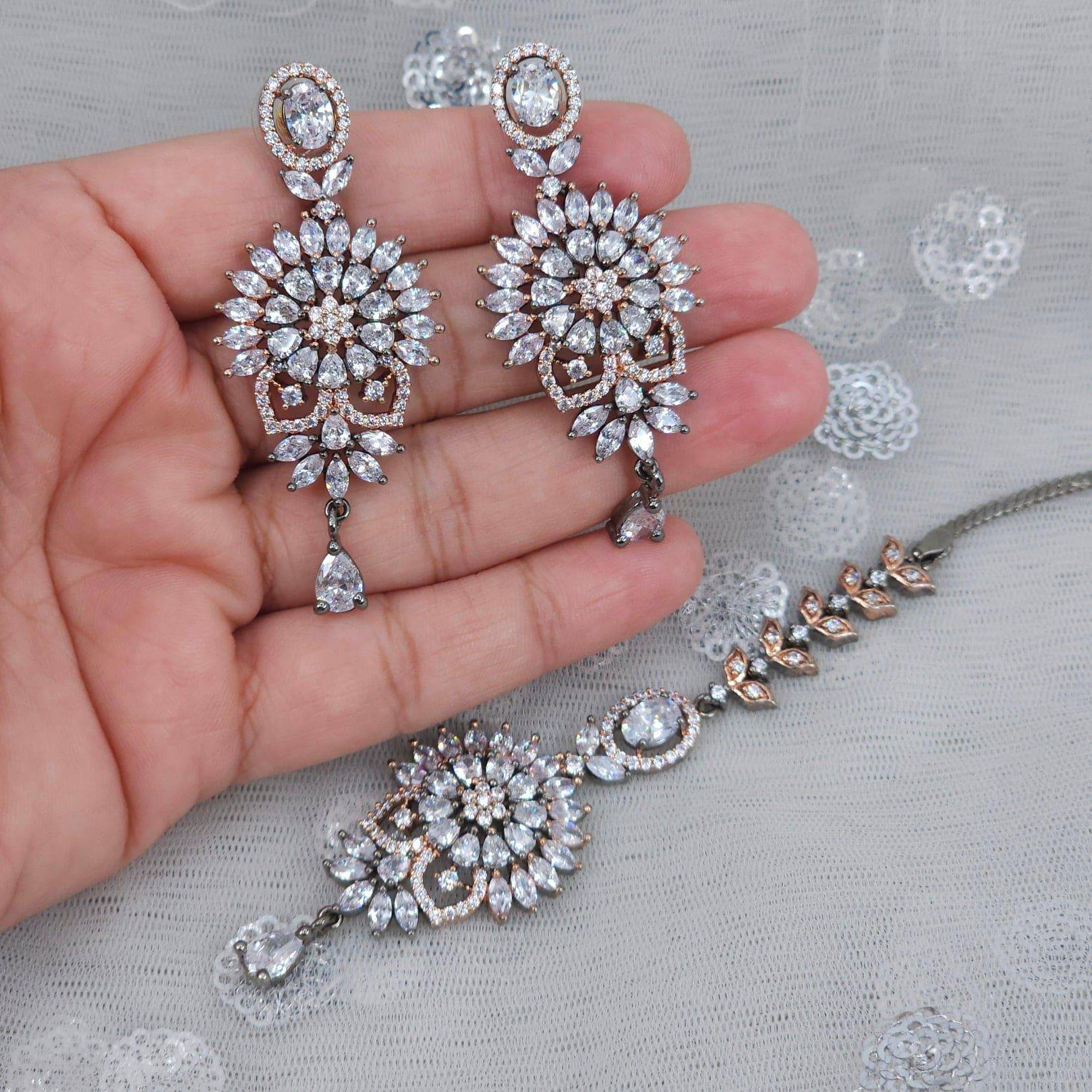 Rania AD Earrings Tikka Set - Fancy Fab Jewels