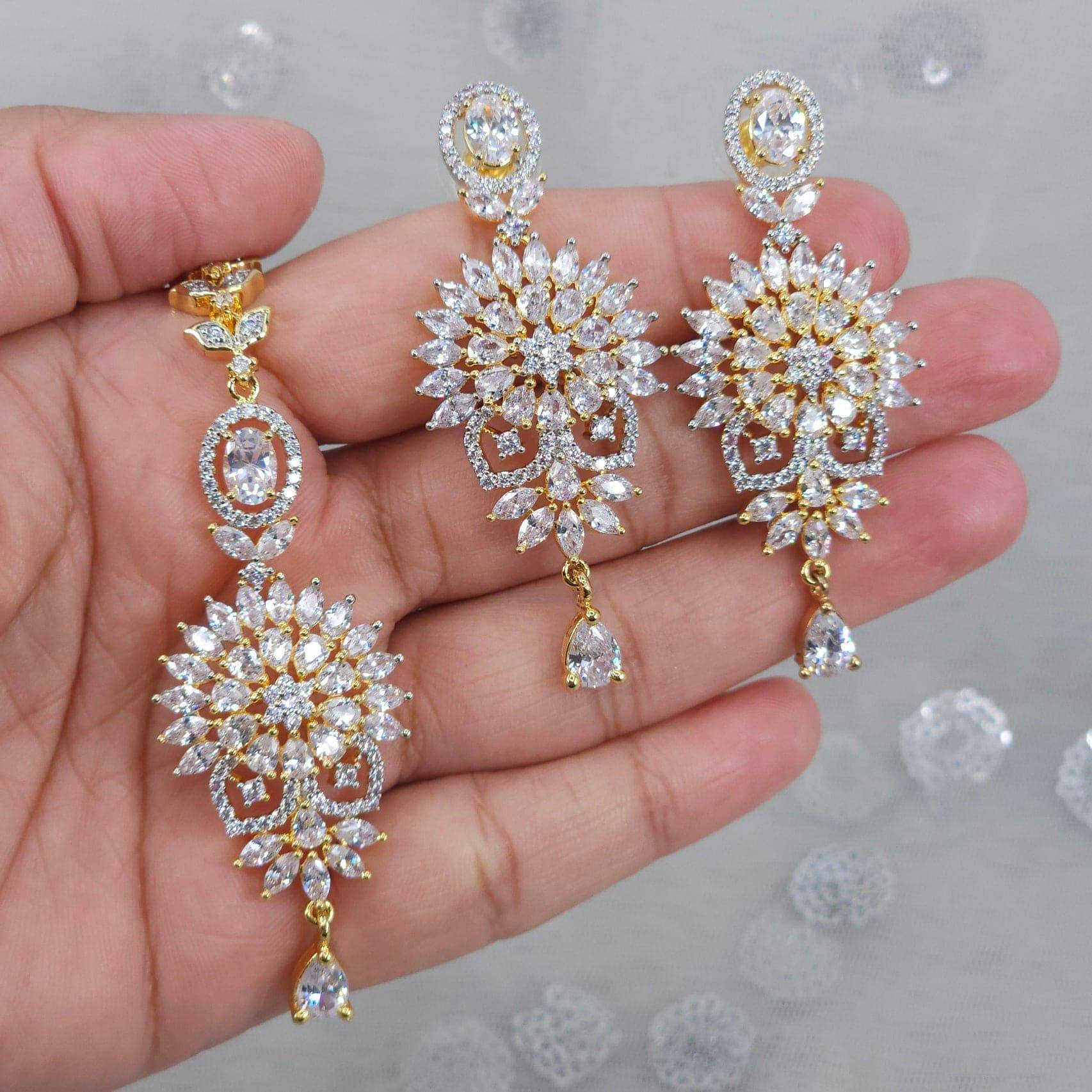 Rania AD Earrings Tikka Set - Fancy Fab Jewels